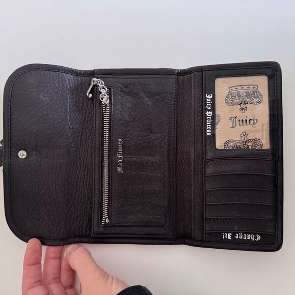 Juicy Couture Y2K Black Leather Wallet - Picture 5 of 8